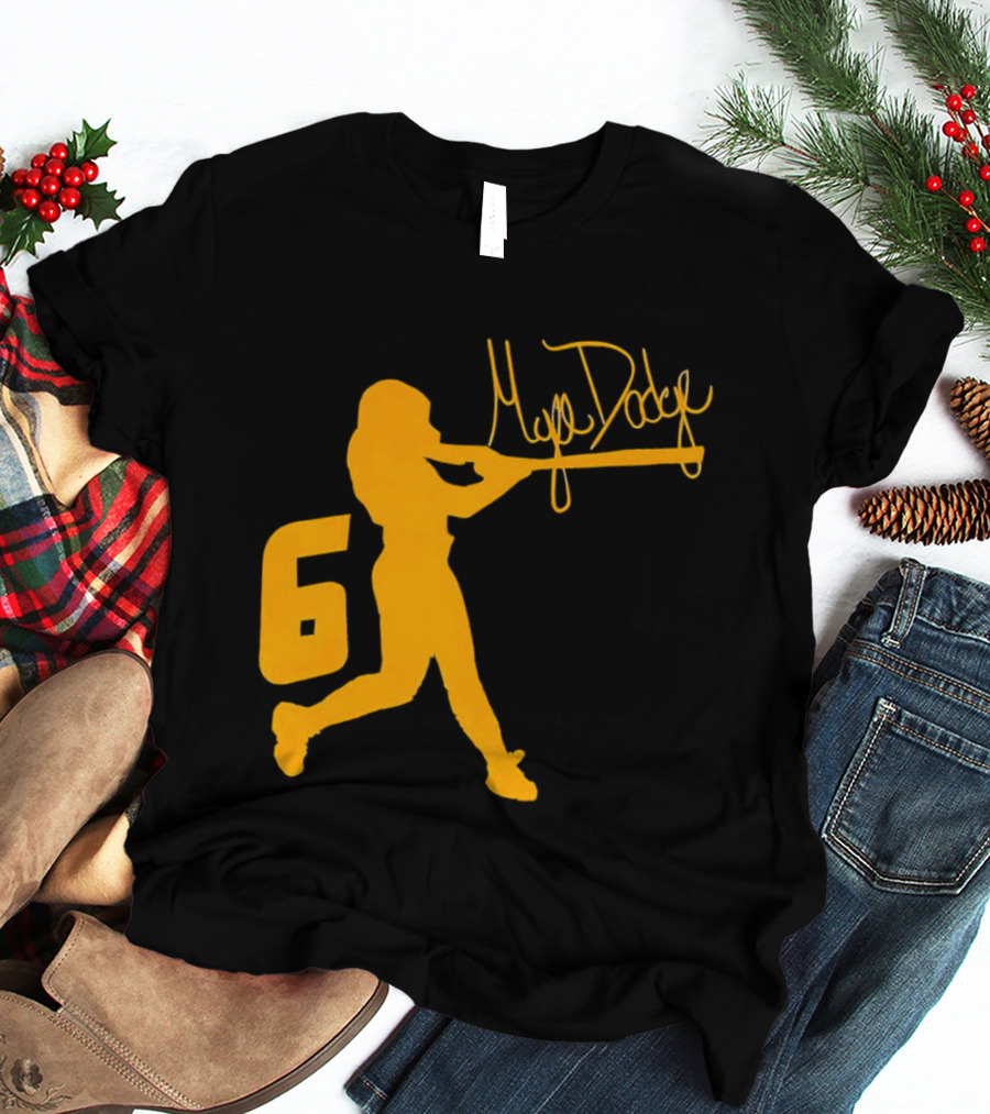 Mya Dodge Missouri Tigers Softball Signature Player Silhouette Number 6 T-Shirt