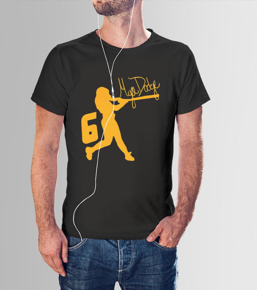 Mya Dodge Missouri Tigers Softball Signature Player Silhouette Number 6 T-Shirt