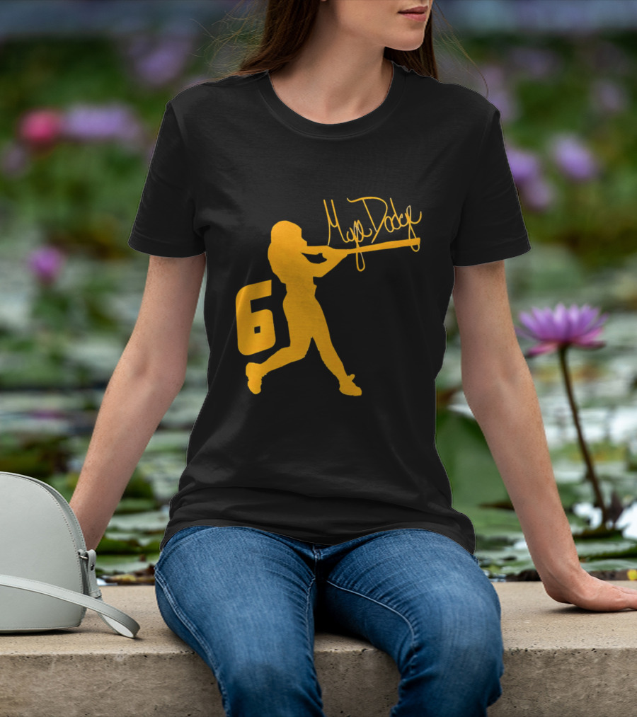 Mya Dodge Missouri Tigers Softball Signature Player Silhouette Number 6 T-Shirt