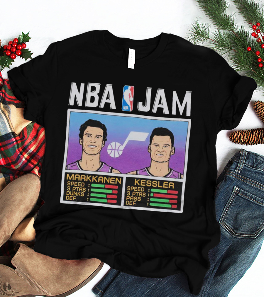 NBA Jam Jazz Markkanen Kessler Player Stats T-Shirt