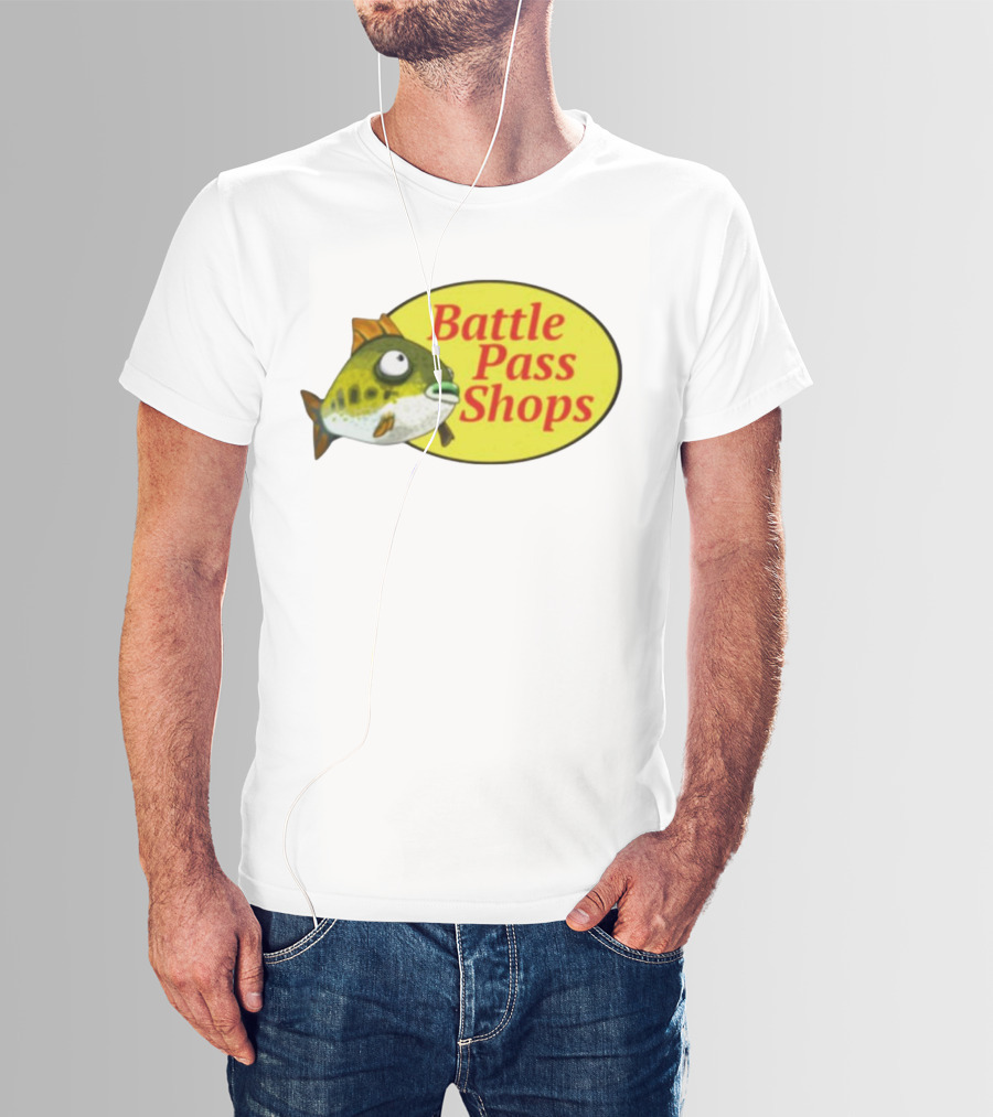 Battle Pass Shops Fish Logo Retro Inspired T-Shirt