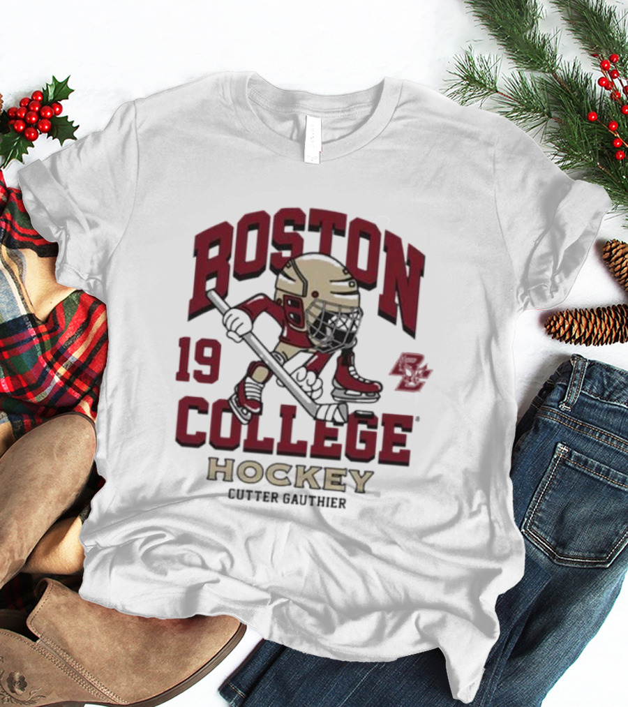 Boston College Eagles Hockey 19 Cutter Gauthier T-Shirt