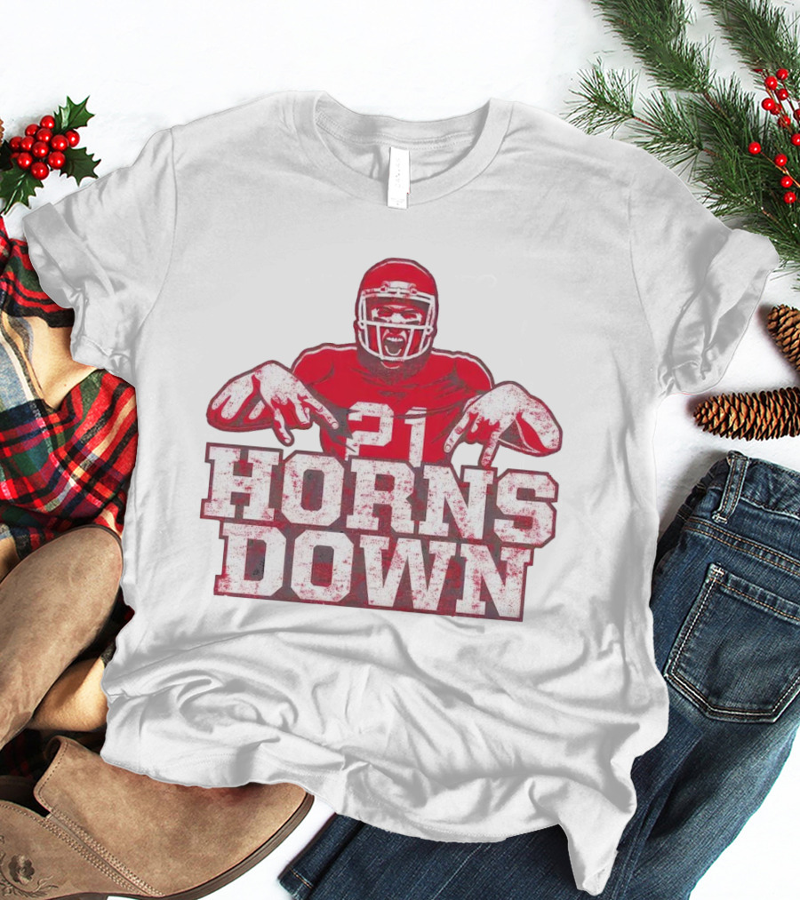 21 Horns Down Arkansas Razorbacks Football T-Shirt