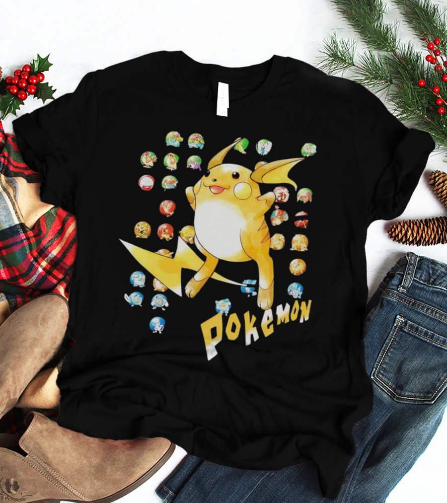 Pokemon Pikachu And Classic Characters Collection T-Shirt