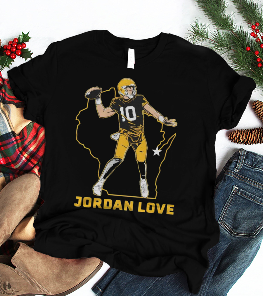 Jordan Love Wisconsin Star Quarterback Green Bay Packers T-Shirt