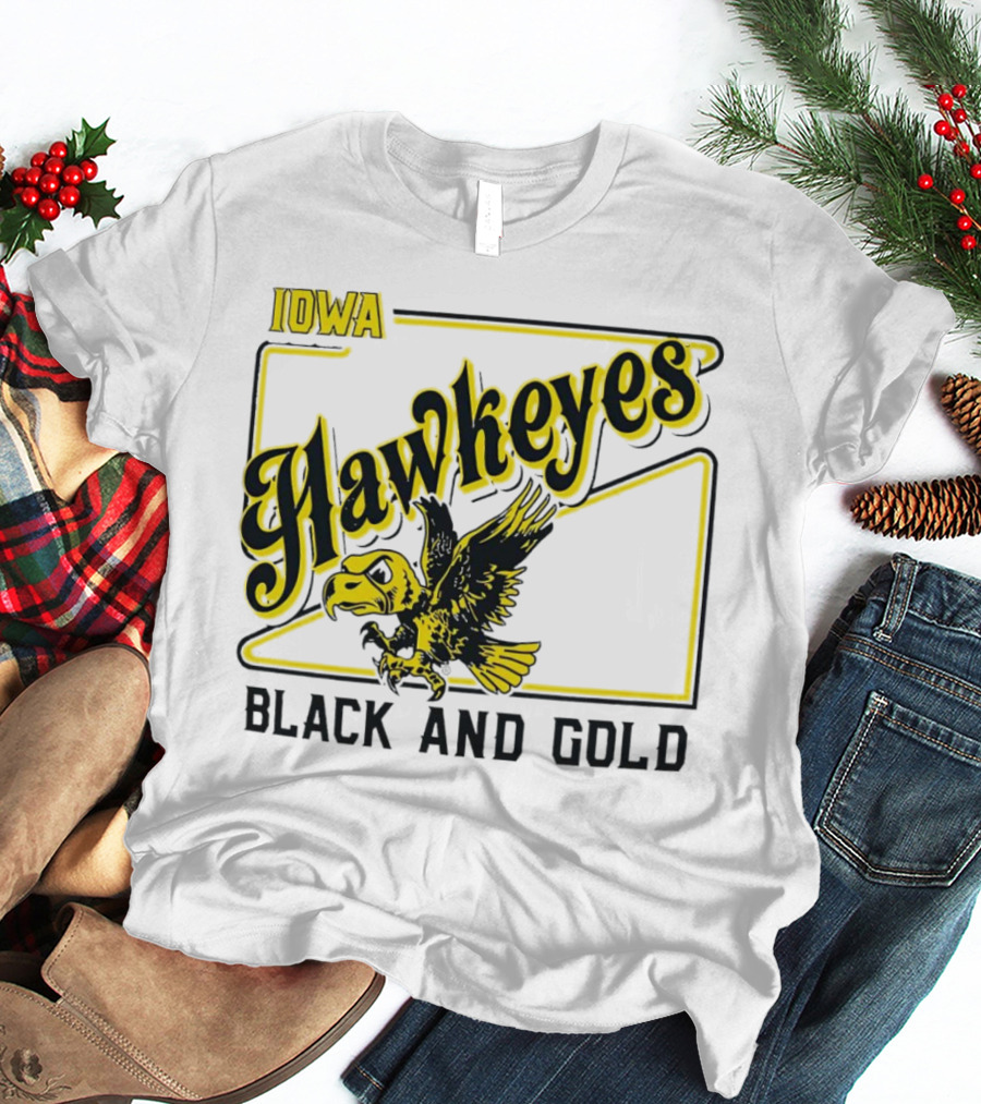 Iowa Hawkeyes Black And Gold Hawk T-Shirt