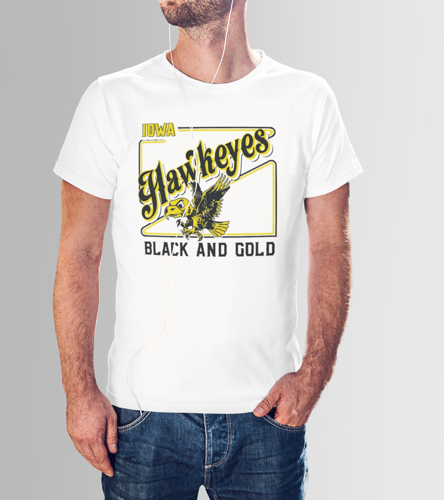 Iowa Hawkeyes Black And Gold Hawk T-Shirt