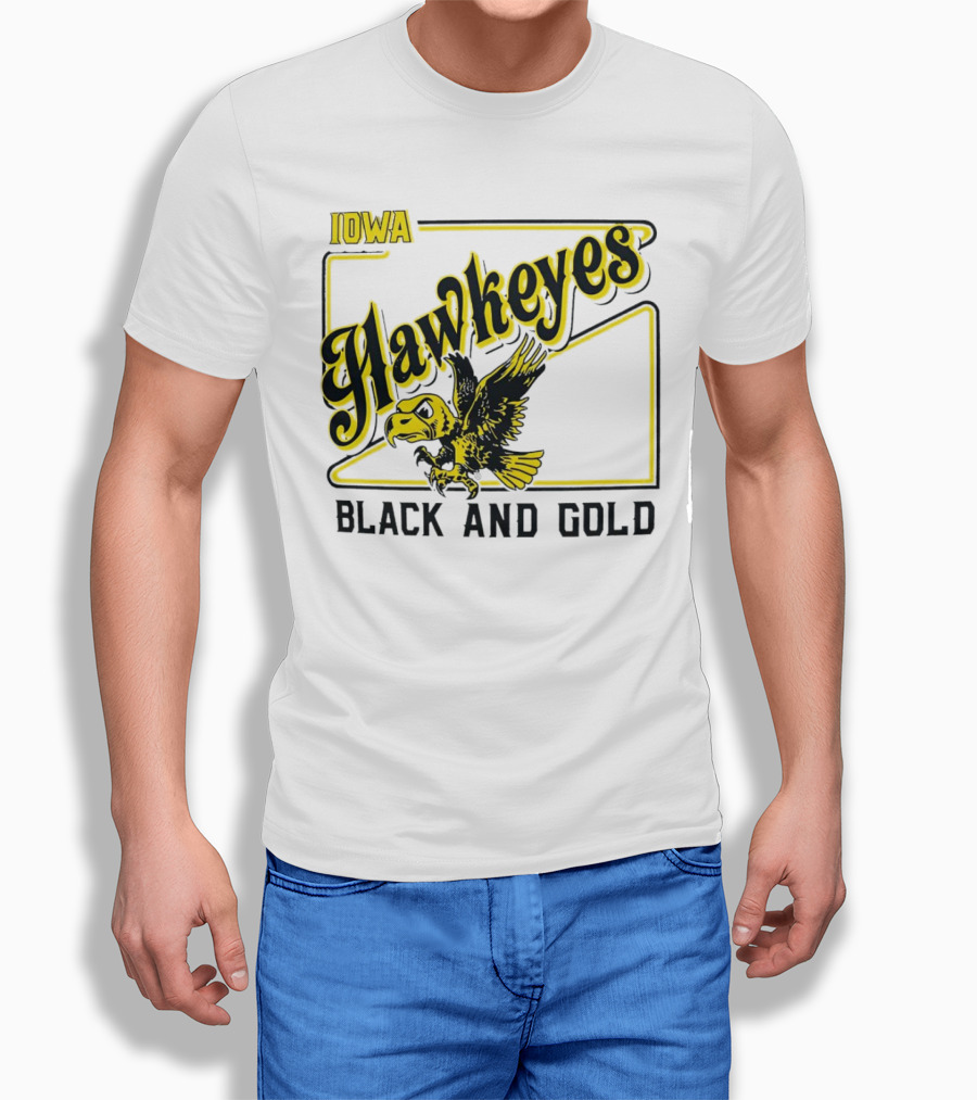Iowa Hawkeyes Black And Gold Hawk T-Shirt