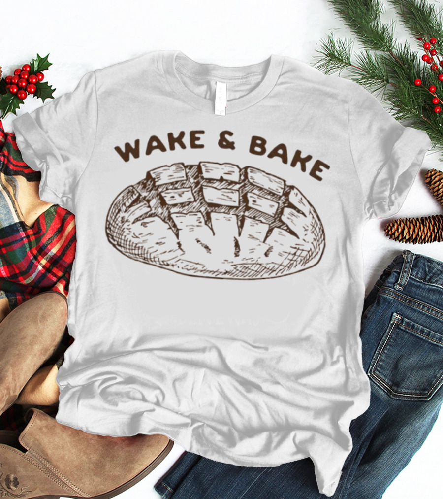 Wake And Bake Bread Loaf Sketch T-Shirt