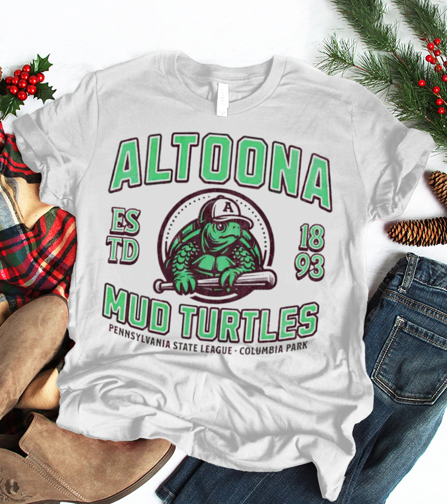 Altoona Mud Turtles Est 1893 Pennsy L A U Columbia Park Baseball T-Shirt