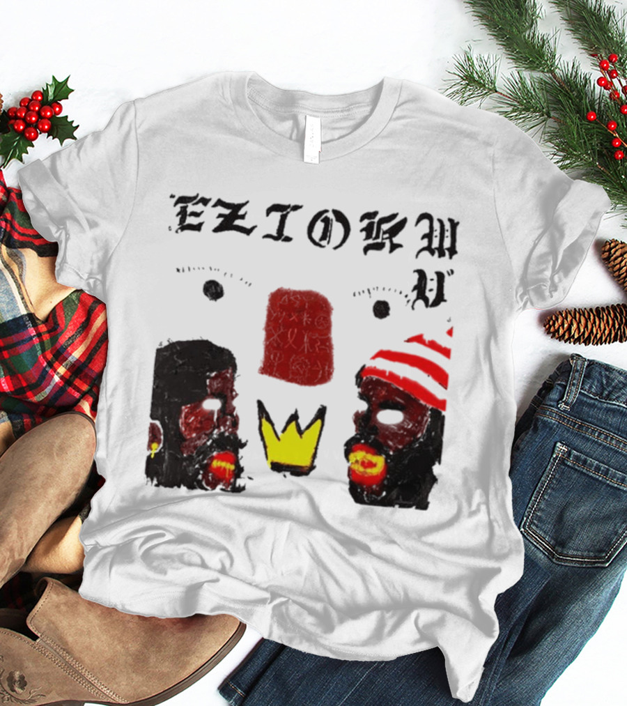 Eziokwu Mixtape Album Crowned Faces With Red Beanie And Glowing Accents T-Shirt