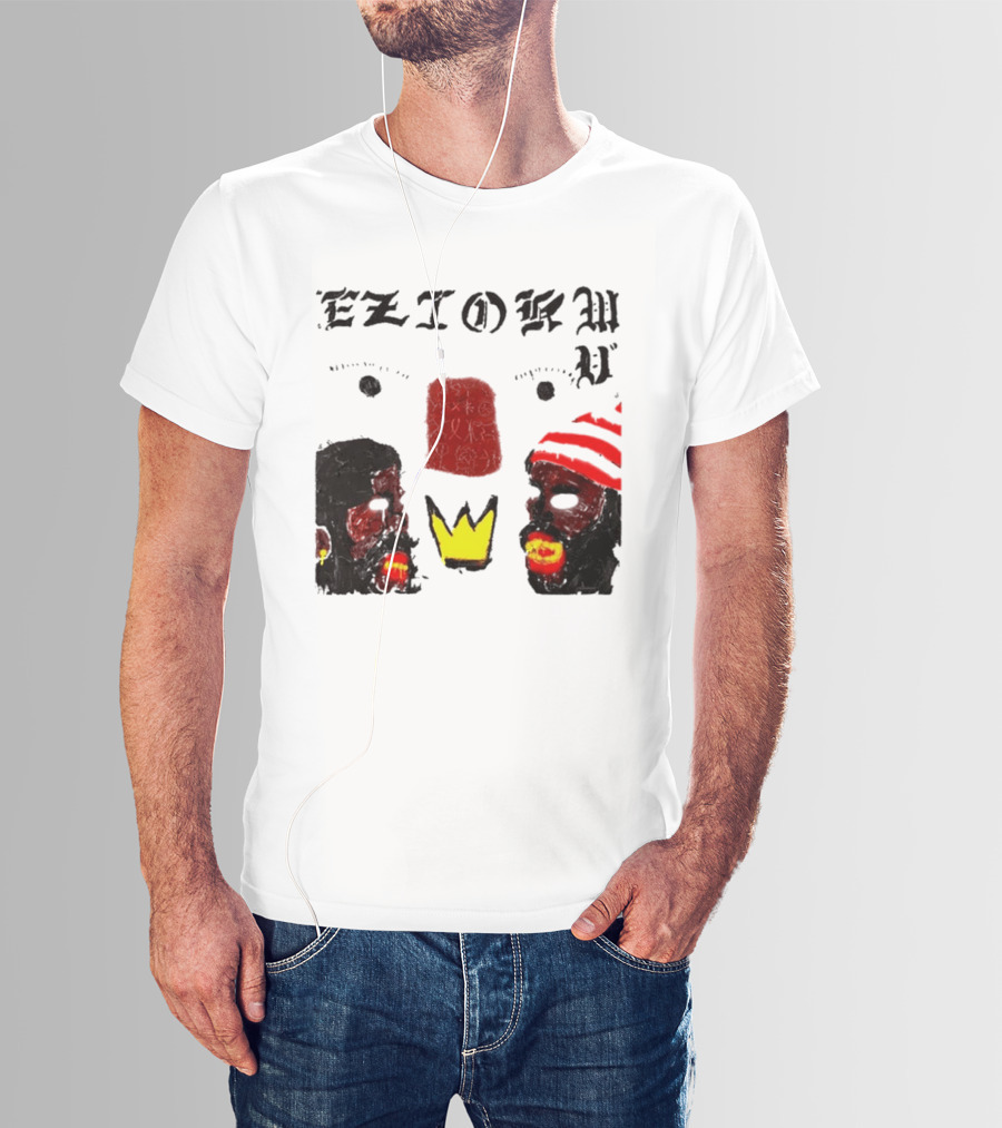 Eziokwu Mixtape Album Crowned Faces With Red Beanie And Glowing Accents T-Shirt