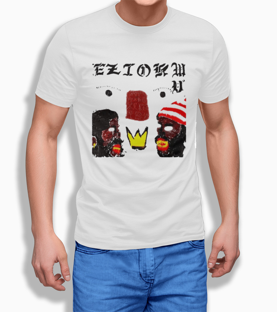 Eziokwu Mixtape Album Crowned Faces With Red Beanie And Glowing Accents T-Shirt