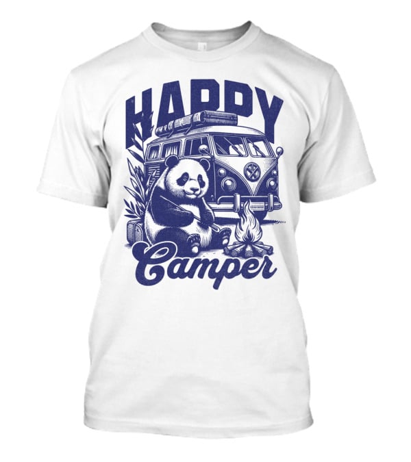 Happy Camper Panda By Van And Campfire Vintage T-Shirt