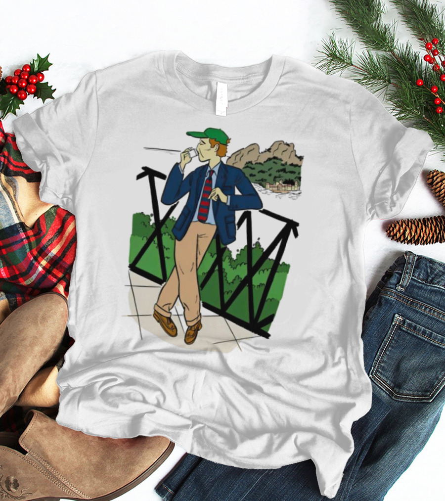 Dick Carroll Roy Rober’s Green Cap And Cityscape Pipe Smoker T-Shirt