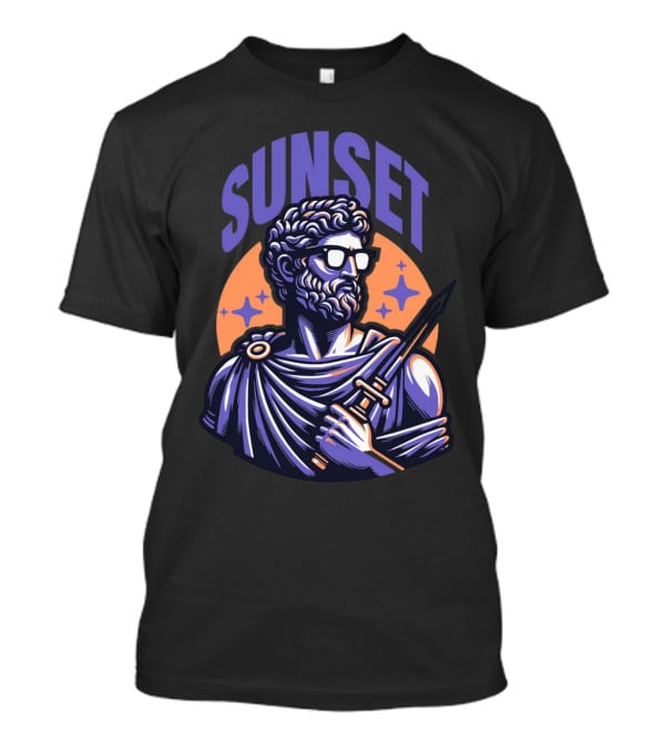 SUNSET Greek Statue With Sunglasses And Sword T-Shirt