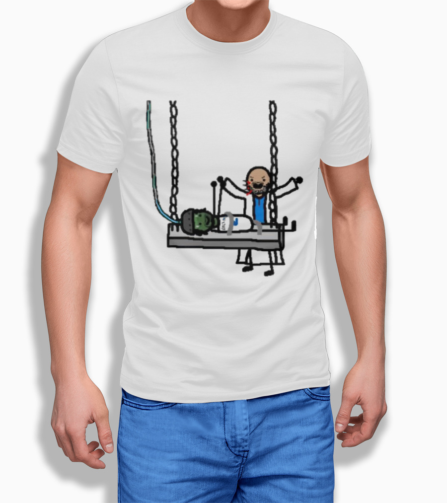 Dereck Its A Live-Ly Frankenstein Doctor With Green Zombie On Medical Table T-Shirt