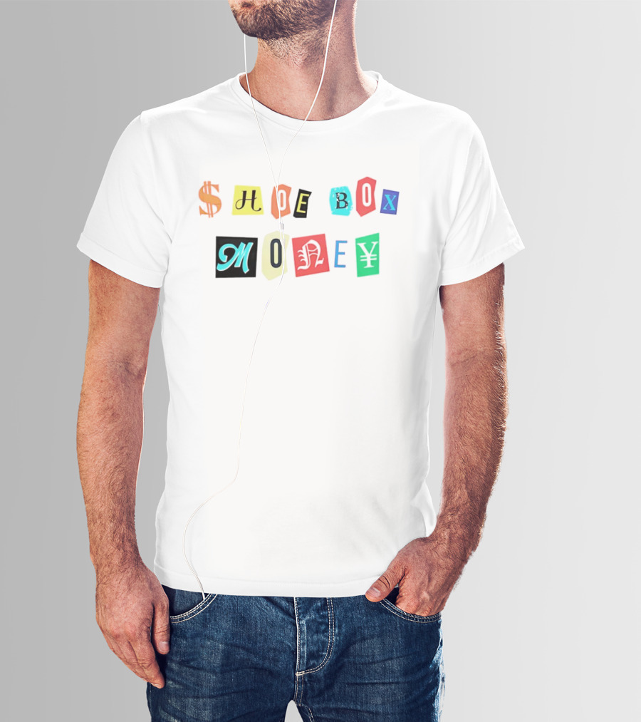 Channing Crowder Shoe Box Money Dollar Yen Lettering T-Shirt