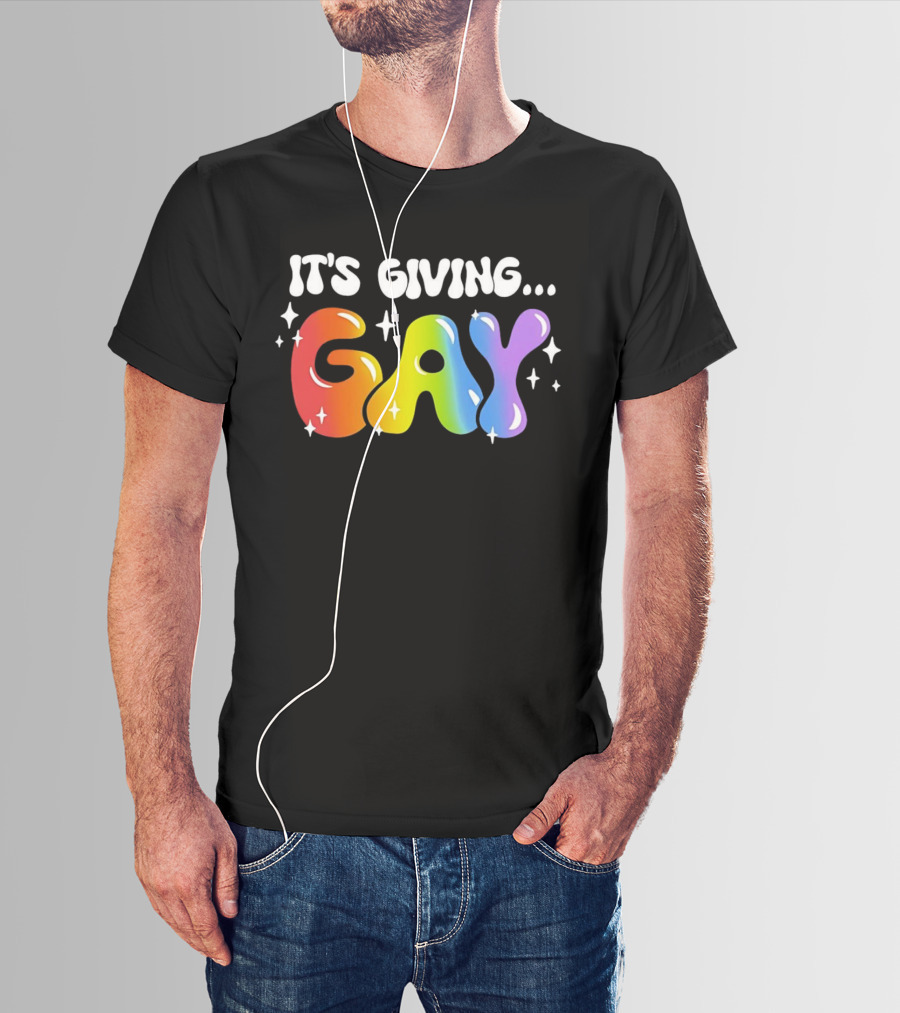 It's Giving Gay Pride Rainbow Sparkles T-Shirt