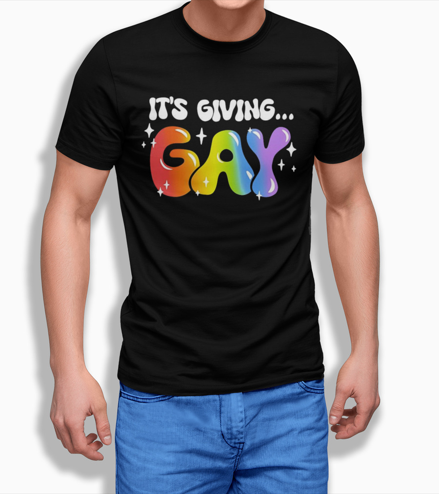 It's Giving Gay Pride Rainbow Sparkles T-Shirt