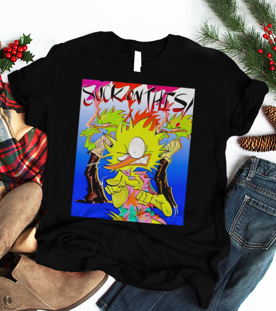 Suck On This Rugrats Reptar And Chuckie Cartoon T-Shirt