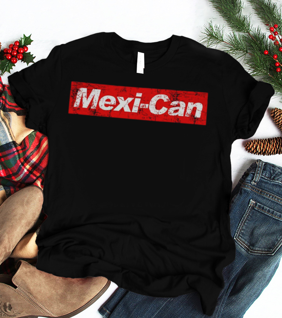 Mexi-Can Bold Red Grunge Style Typography T-Shirt