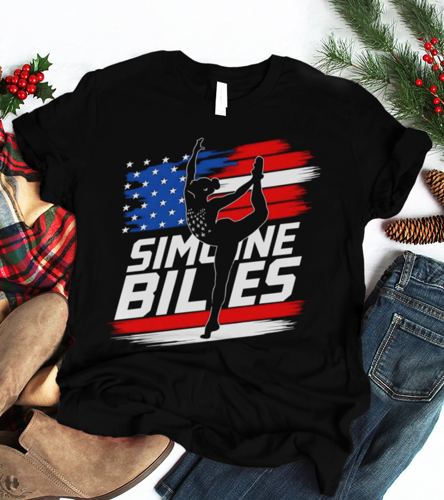 SIMONE BILES USA AMERICAN FLAG GYMNASTICS TEAM T-Shirt