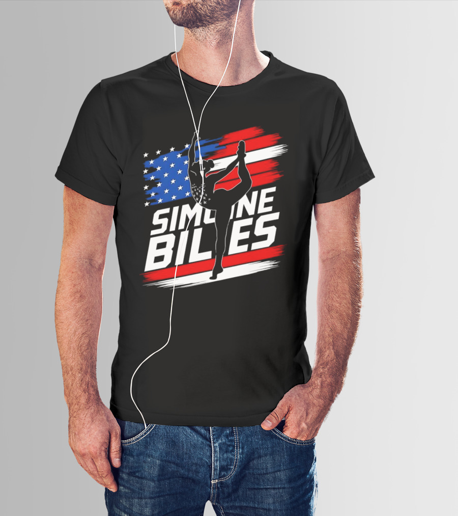 SIMONE BILES USA AMERICAN FLAG GYMNASTICS TEAM T-Shirt