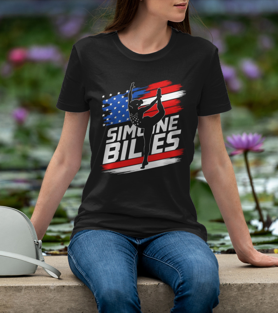 SIMONE BILES USA AMERICAN FLAG GYMNASTICS TEAM T-Shirt
