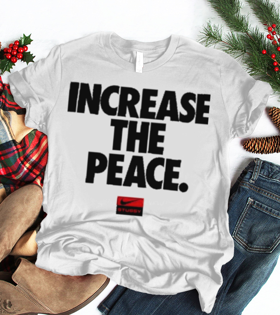 Increase The Peace Stussy Red Swoosh T-Shirt
