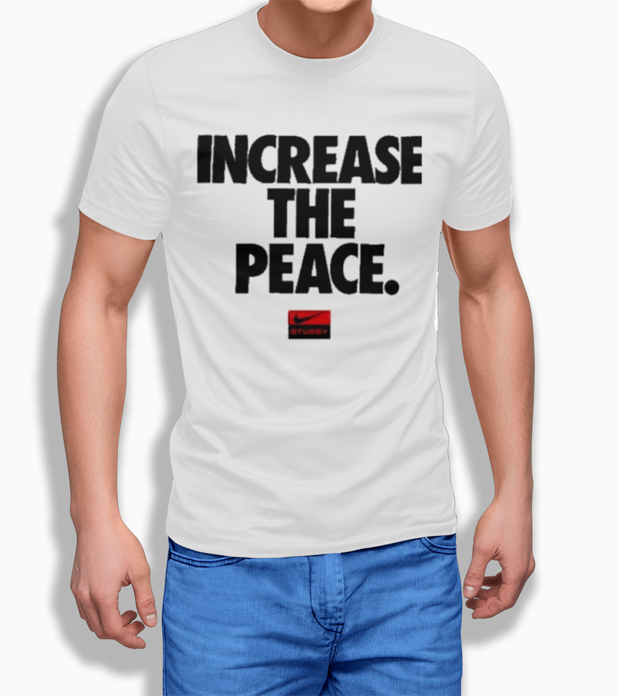 Increase The Peace Stussy Red Swoosh T-Shirt