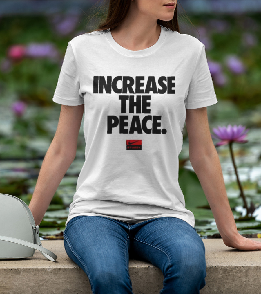 Increase The Peace Stussy Red Swoosh T-Shirt