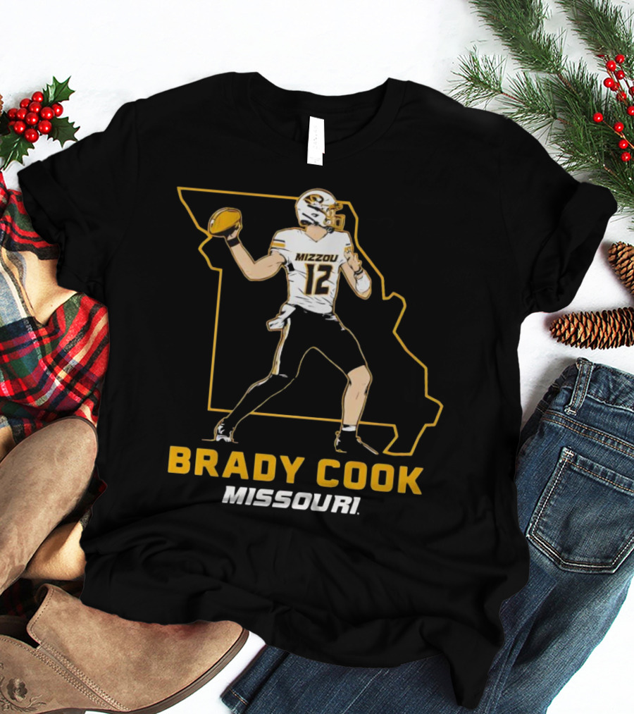 Brady Cook Mizzou Missouri Football Player 12 T-Shirt