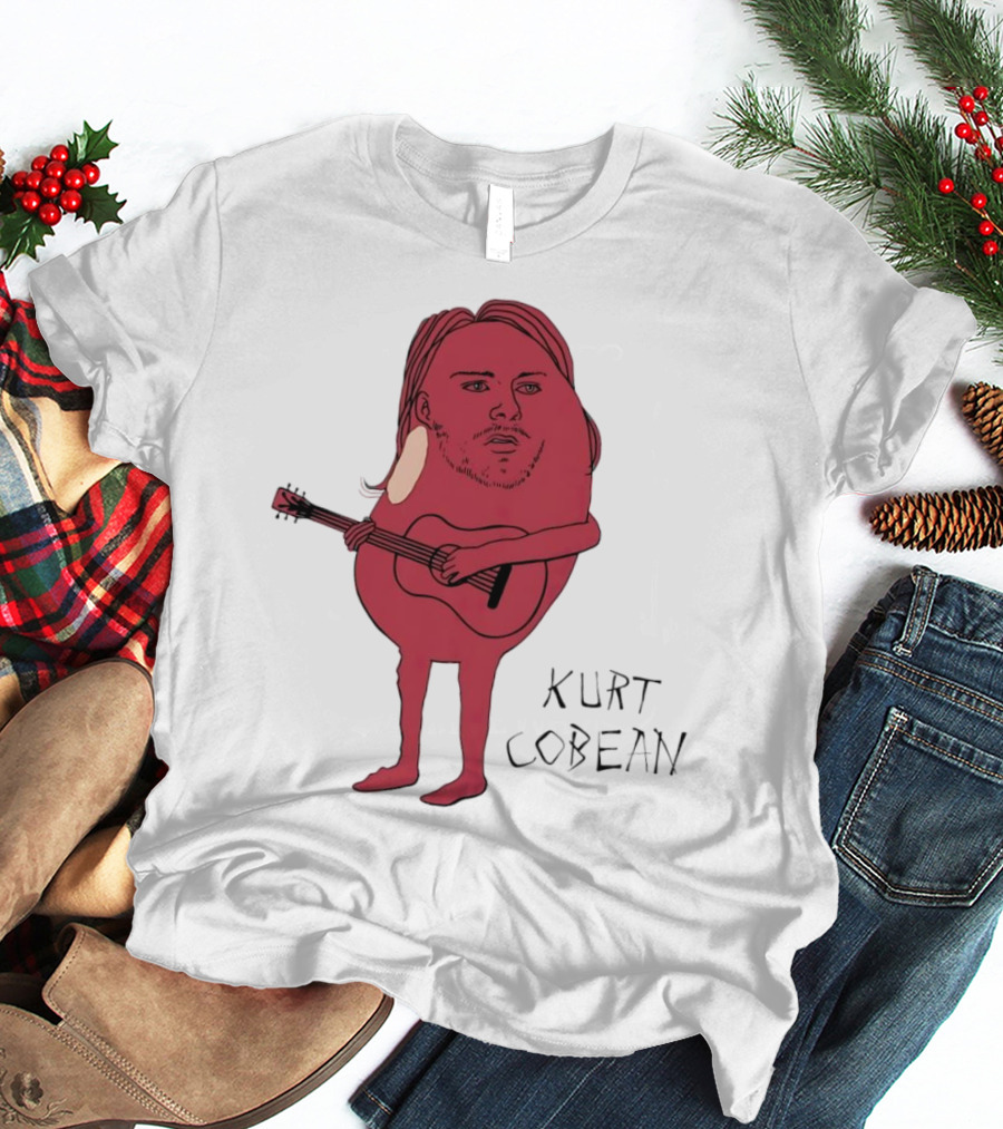 Kurt Cobean Guitar Bean Character T-Shirt