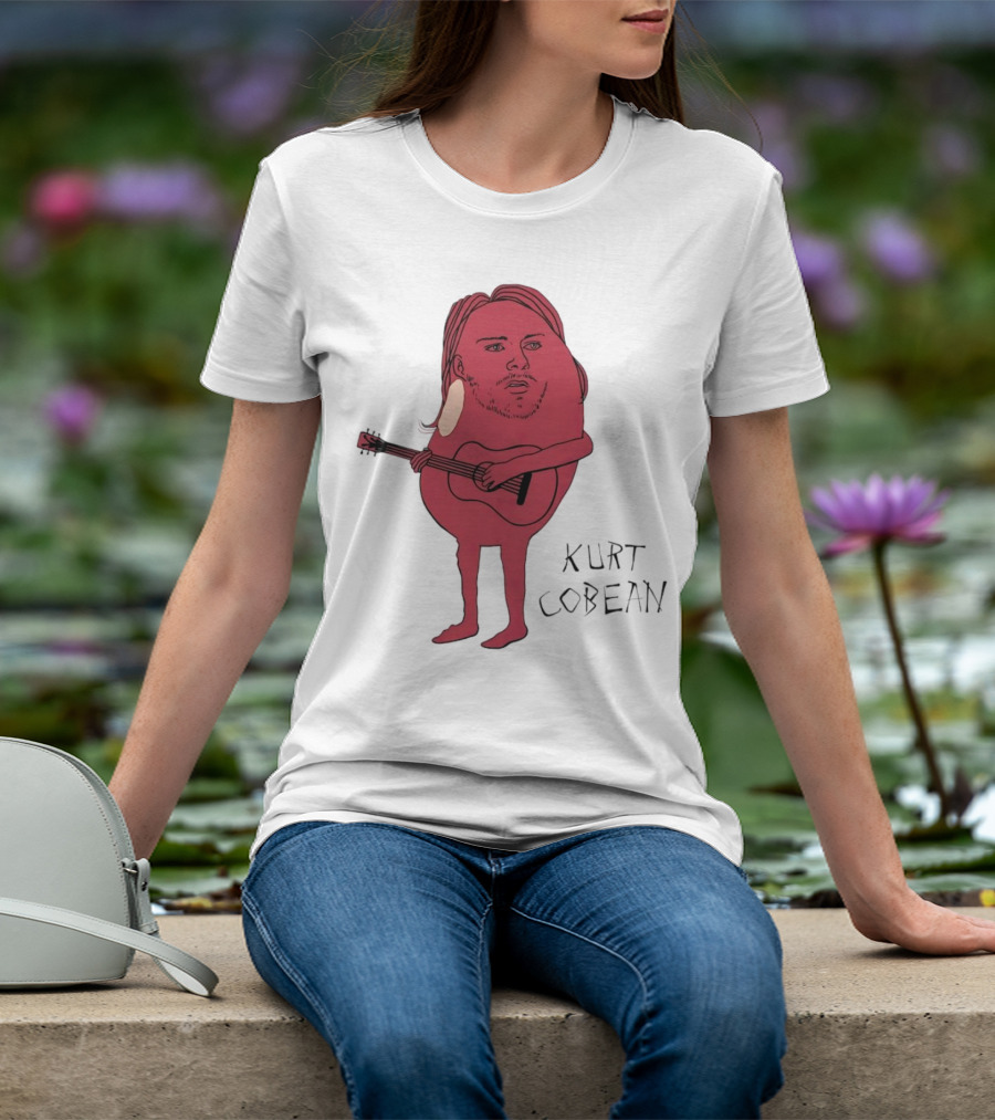 Kurt Cobean Guitar Bean Character T-Shirt