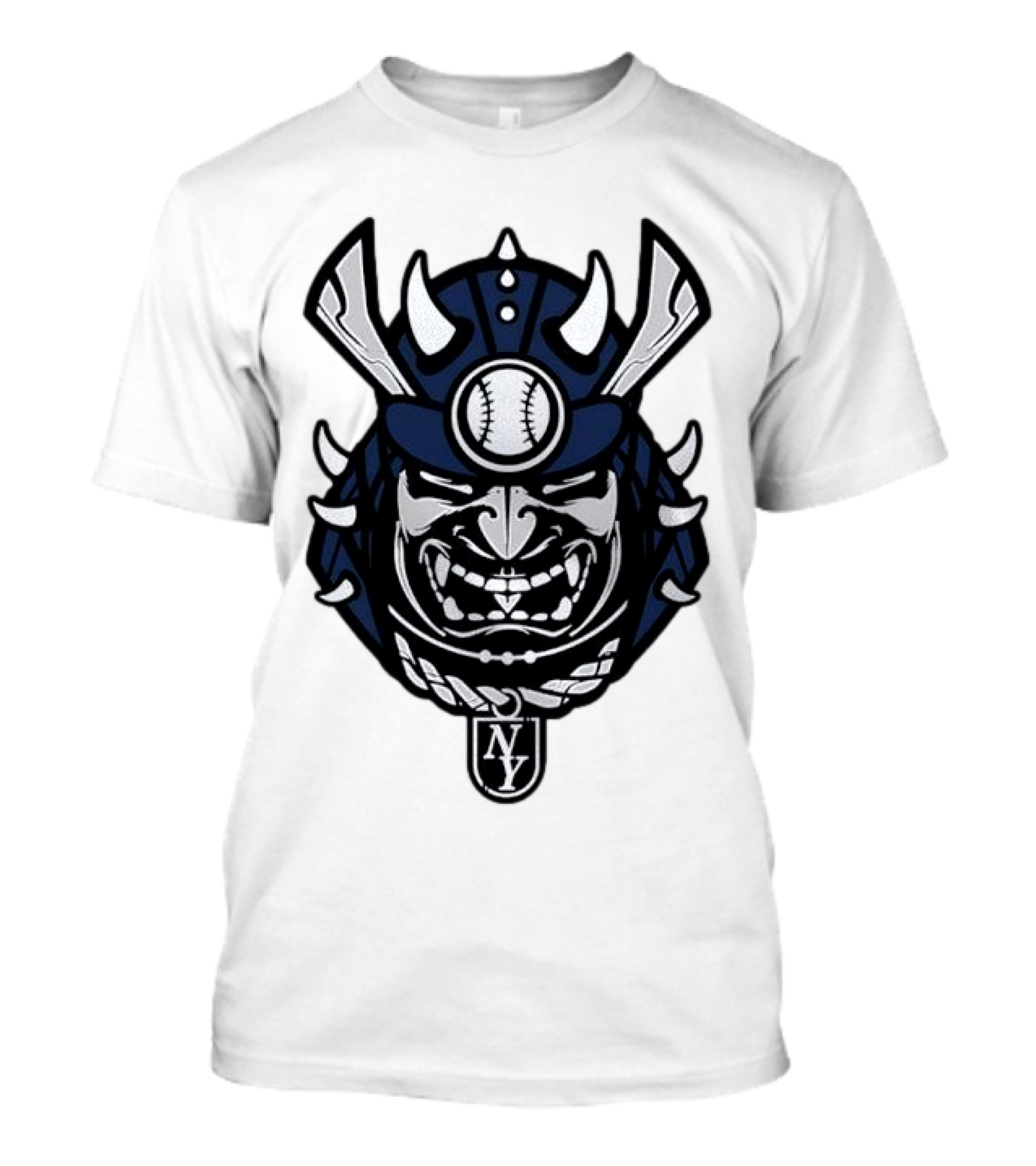 New York Yankees Samurai Helmet With Baseball And NY Initials T-Shirt