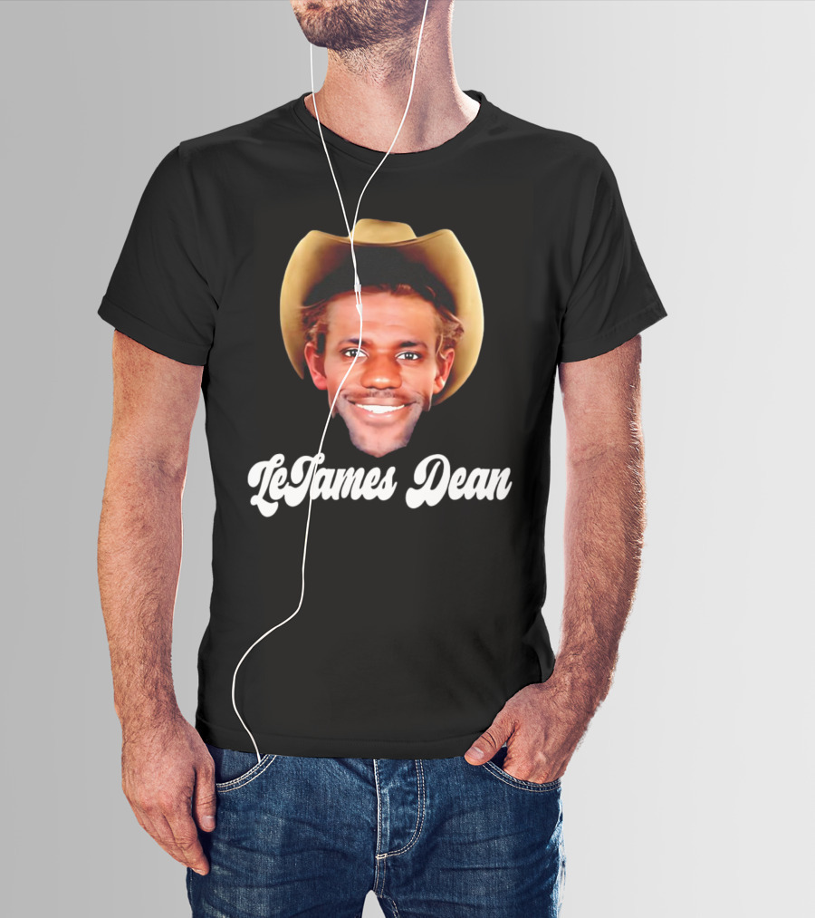 LeBron James LeJames Dean Cowboys And Basketball Fusion Gesicht T-Shirt