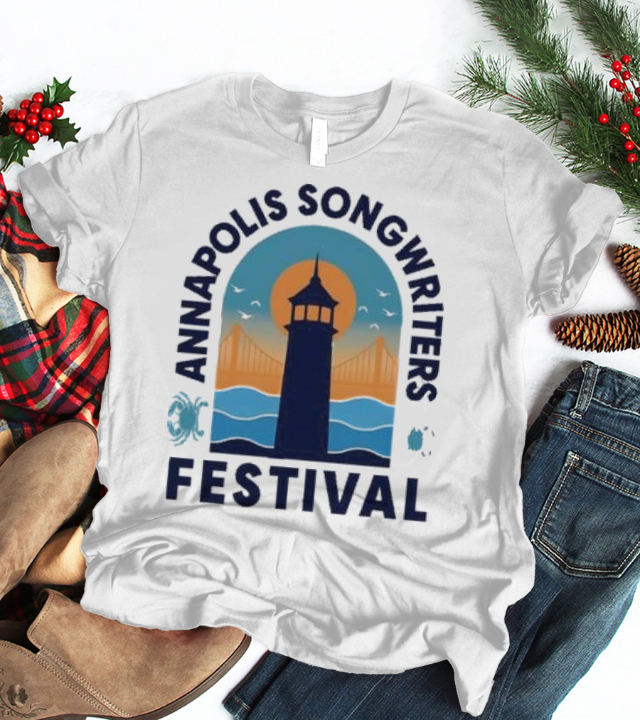 Annapolis Songwriters Festival Lighthouse And Bay Scene T-Shirt