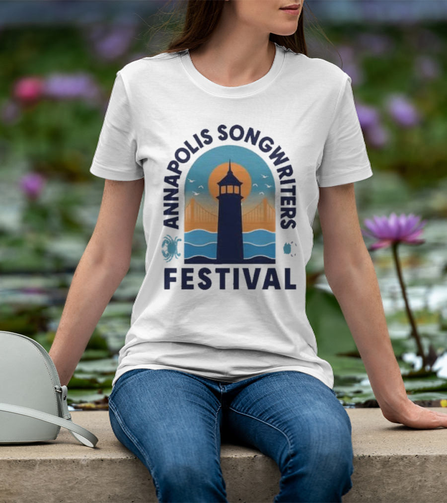 Annapolis Songwriters Festival Lighthouse And Bay Scene T-Shirt