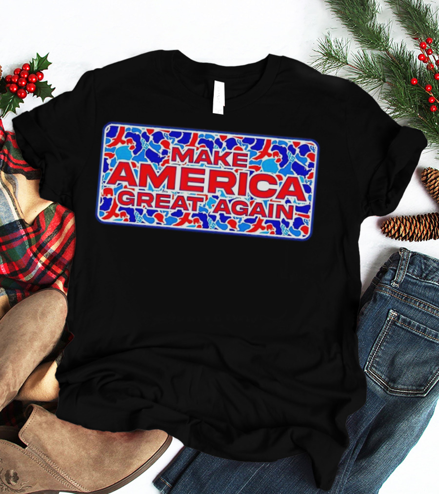 Make America Great Again Camo Red Blue White T-Shirt