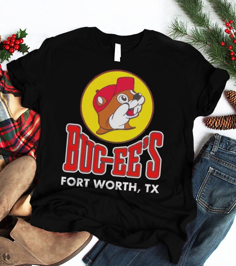 Buc-Ee's Fort Worth TX Logo With Beaming Beaver T-Shirt
