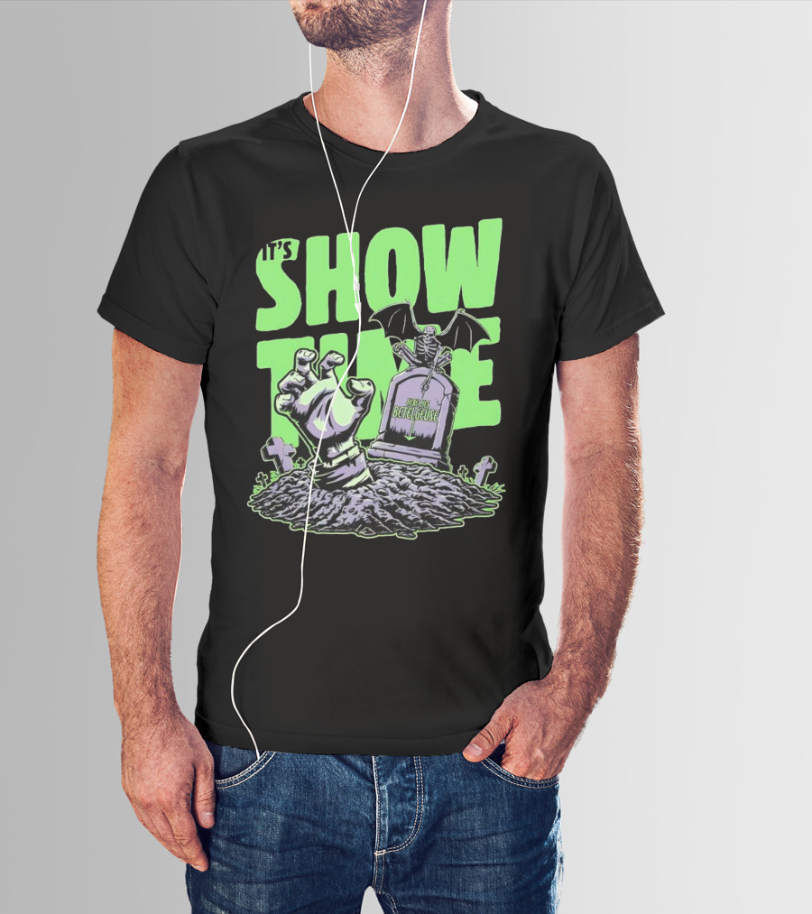 It's Showtime Here Lies Betelgeuse With Skeleton And Tombstone T-Shirt