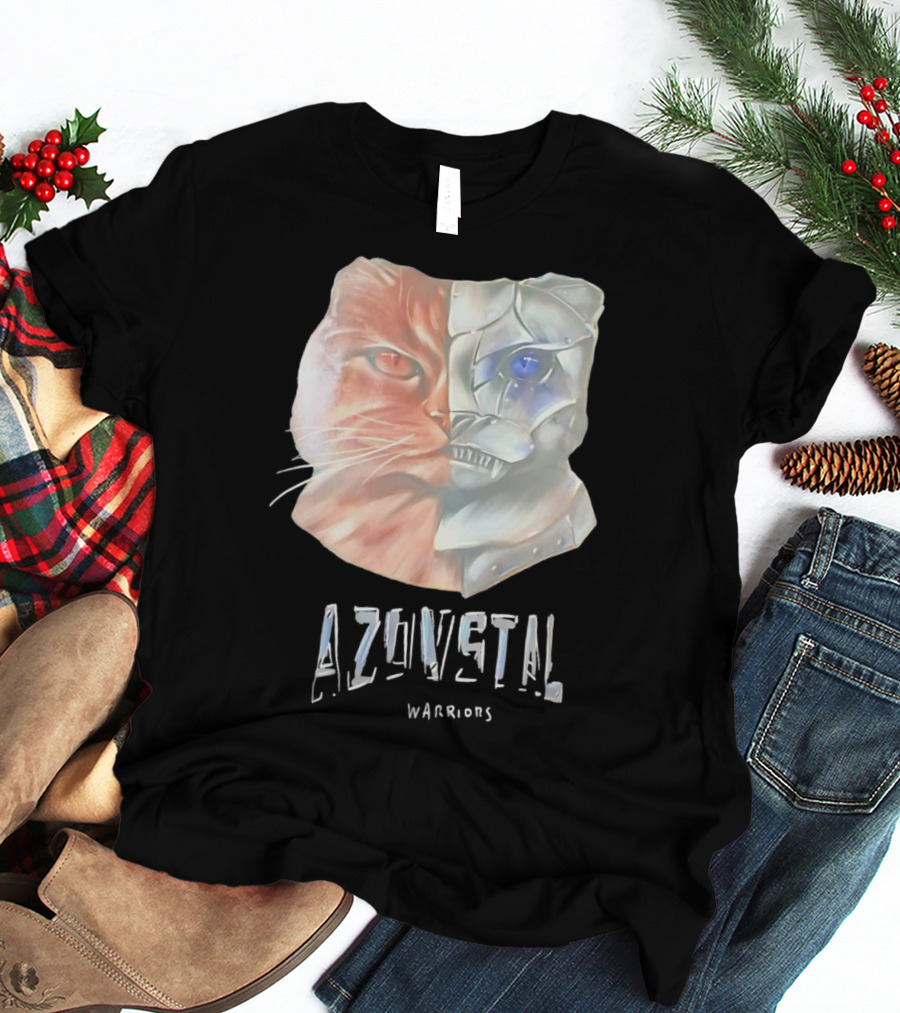 Azovstal Warriors Cat Dual Face Fusion T-Shirt