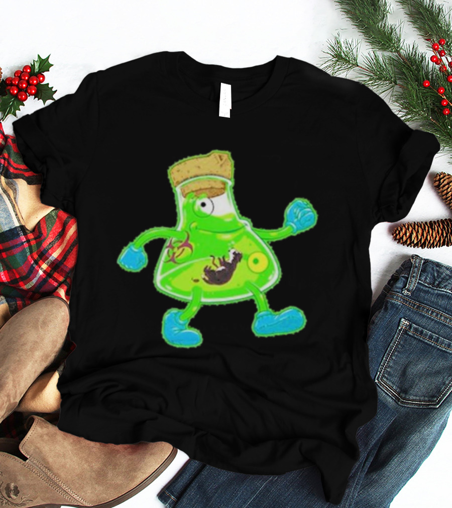 Toxic Soy Monster Beaker Creature With Biohazard T-Shirt