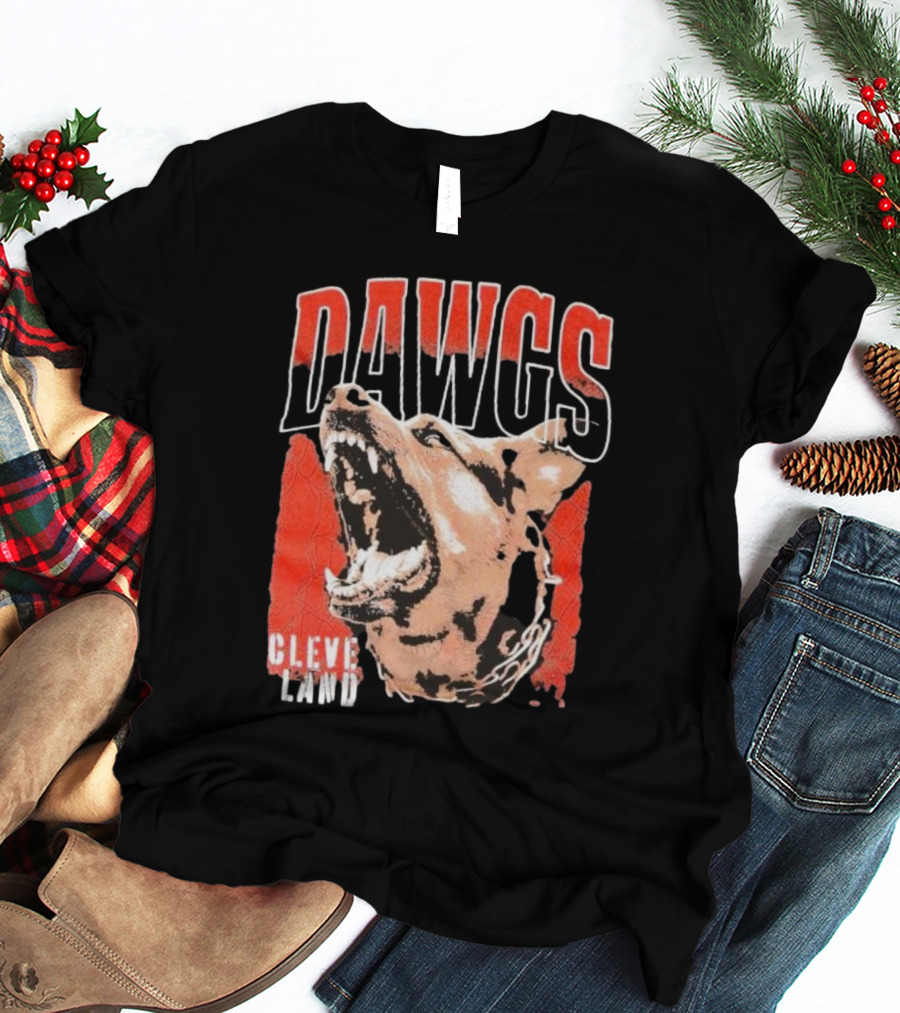 DAWGS Cleveland Browns Vintage Retro Fierce Dog T-Shirt