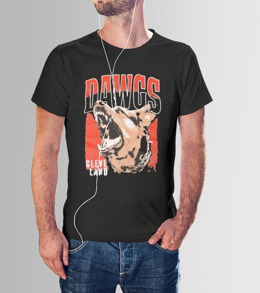 DAWGS Cleveland Browns Vintage Retro Fierce Dog T-Shirt