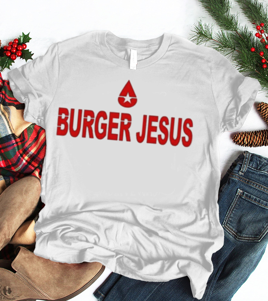 Burger Jesus Star Symbol T-Shirt