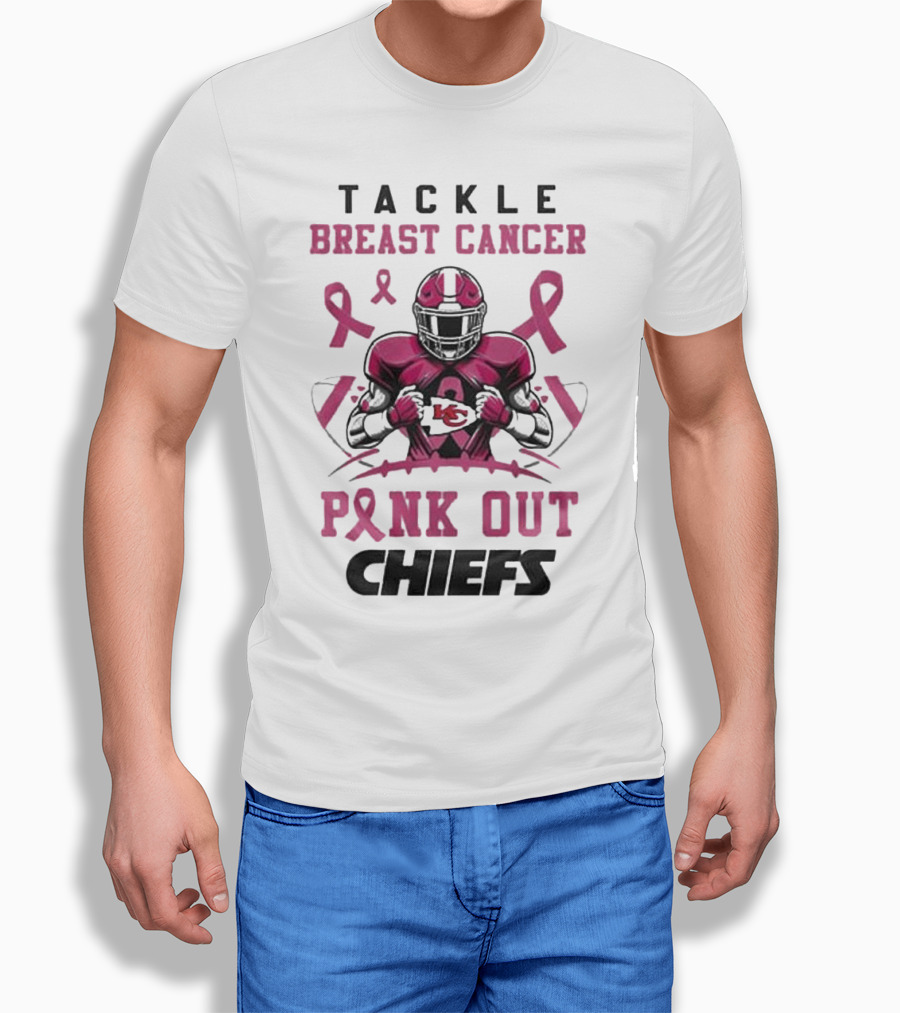Kansas City Chiefs Tackle Breast Cancer Pink Out Chiefs T-Shirt