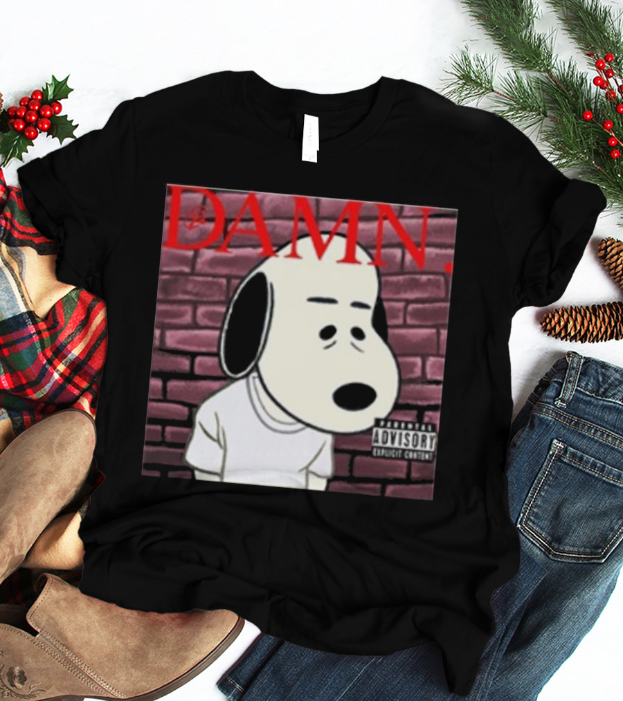 Damn. Snoopy Parental Advisory Brick Wall T-Shirt