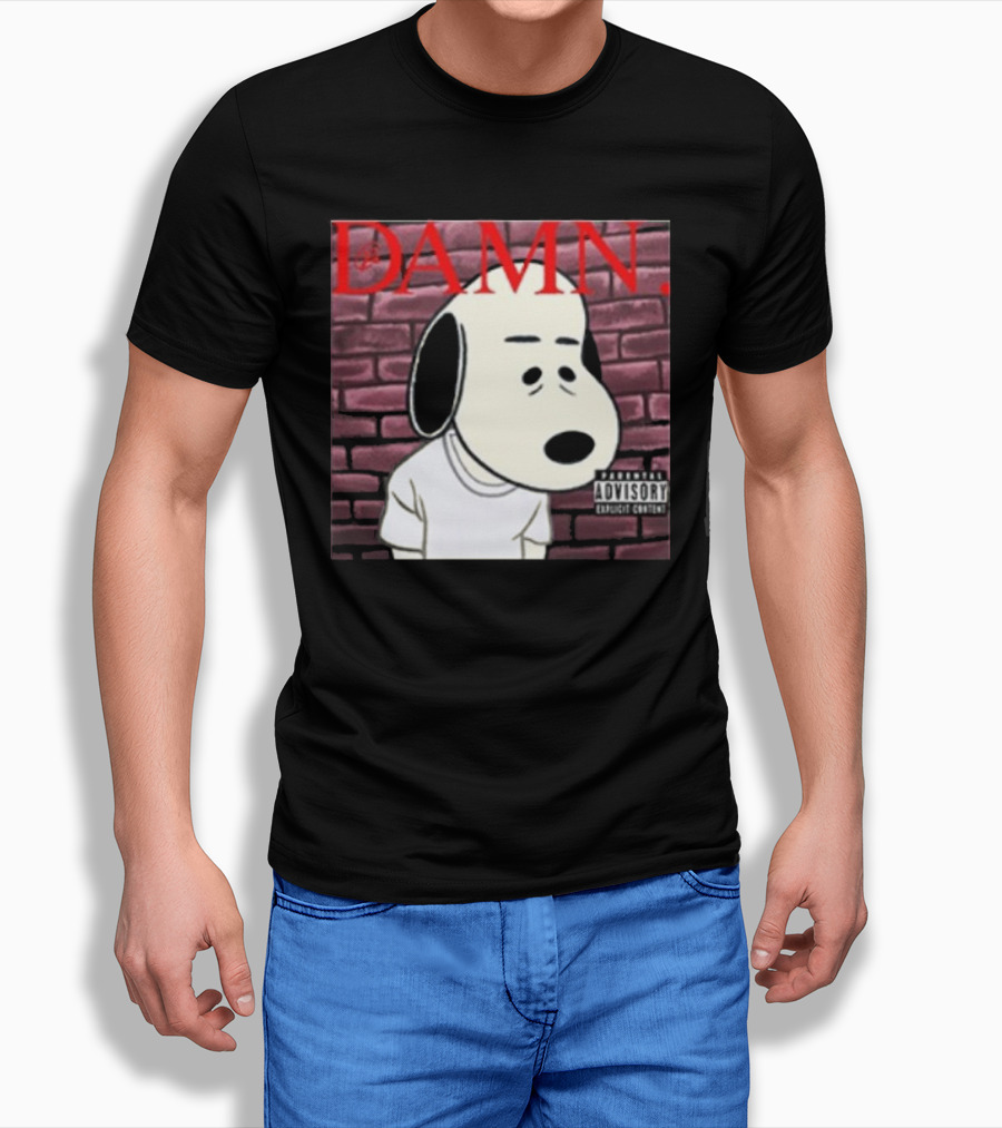 Damn. Snoopy Parental Advisory Brick Wall T-Shirt